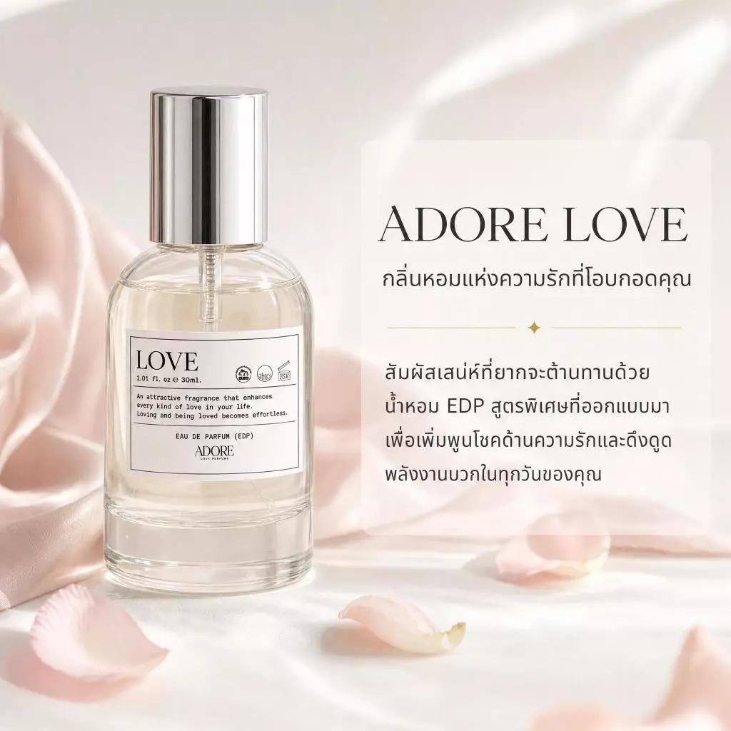 เลือกน้ำหอม LOVE EDP กลิ่นหอมอ่อนหวานละมุน สดชื่นตลอดวัน ไม่ฉุน ใช้ได้ทุกโอกาสในอากาศร้อน