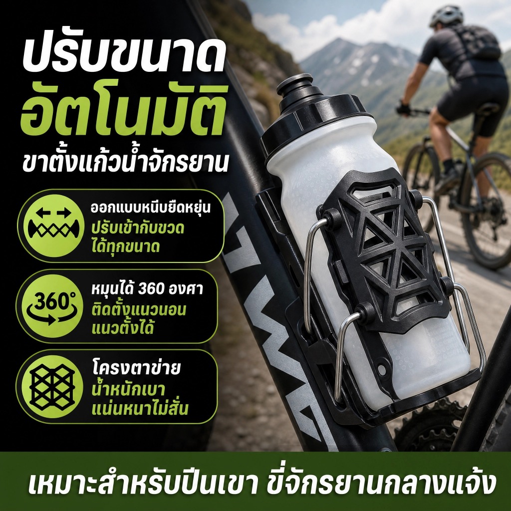 Luxe-T ที่วางแก้วและขวดน้ำบนแฮนด์จักรยาน สำหรับ MTB และจักรยานเสือหมอบ ติดตั้งง่าย อุปกรณ์ปั่นจักรยาน