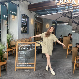 93FAVORS| "Dabby dress" เดรสคอปกแขนสั้น มีกระเป๋าหน้า เดรสแฟชั่นทำงาน