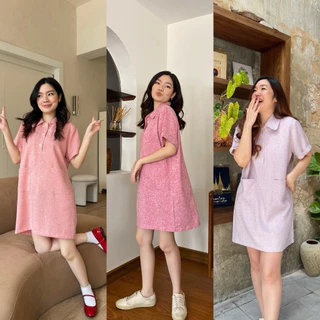 93FAVORS| "Dabby dress" เดรสคอปกแขนสั้น มีกระเป๋าหน้า เดรสแฟชั่นทำงาน
