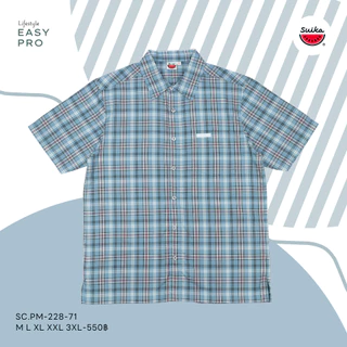 เสื้อแตงโม (SUIKA) เสื้อเชิ๊ตคอปกแขนสั้น ลายสก๊อต (ผ้าไม่ยืด) ( SC.PM-226 227 228 229 230 231 232 )