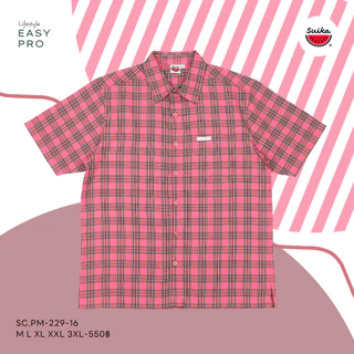เสื้อแตงโม (SUIKA) เสื้อเชิ๊ตคอปกแขนสั้น ลายสก๊อต (ผ้าไม่ยืด) ( SC.PM-226 227 228 229 230 231 232 )