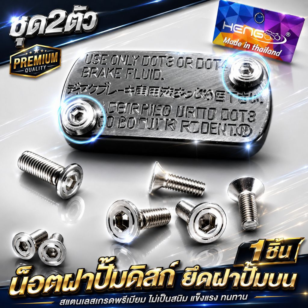 .น็อต.ฝาครอบกระปุกปั้มดิสเบรค[2ตัว]สแตนเลส ใช้ได้กับรถทุกรุ่น