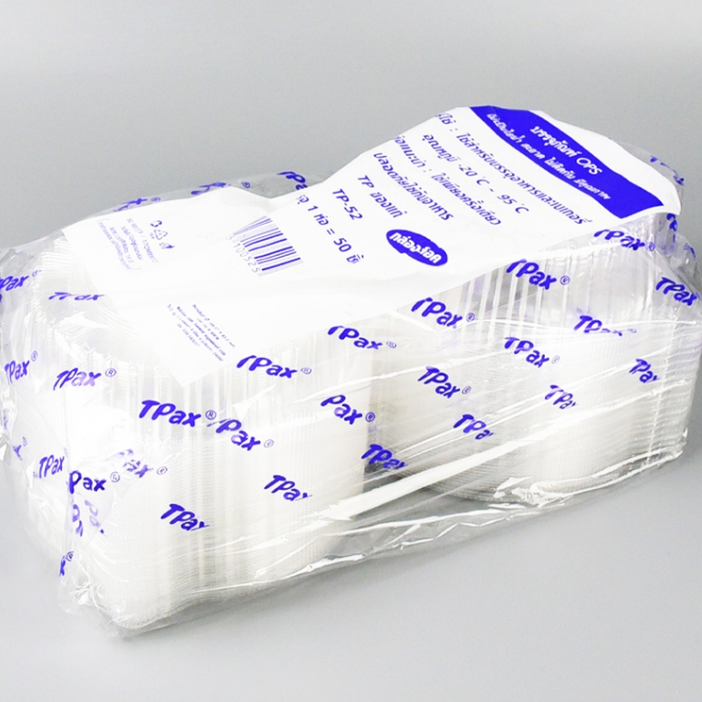 กล่องใส่อาหาร OPS TP-52 ฝาล็อคในตัว กล่องกลม พลาสติก จำนวน  50 ใบ
