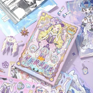👑สติกเกอร์แต่งตัวราศีเจ้าหญิงการ์ตูนน่ารัก สำหรับเด็กผู้หญิง DIY ของเล่นติดสติกเกอร์เสริมพัฒนาการ Sticker