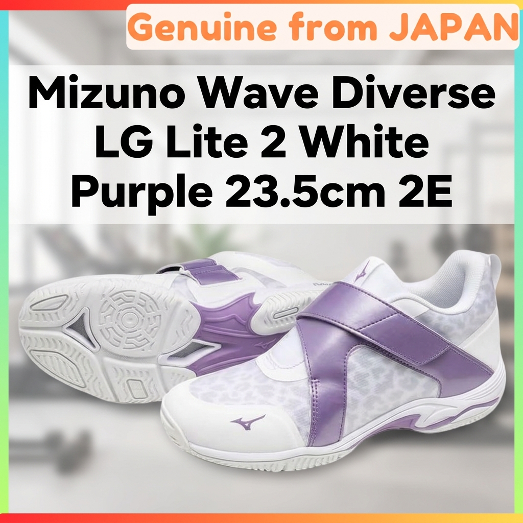 Mizuno Fitness Shoes Wave Diverse LG Lite 2 White Purple 23.5cm 2E Indoor Gym