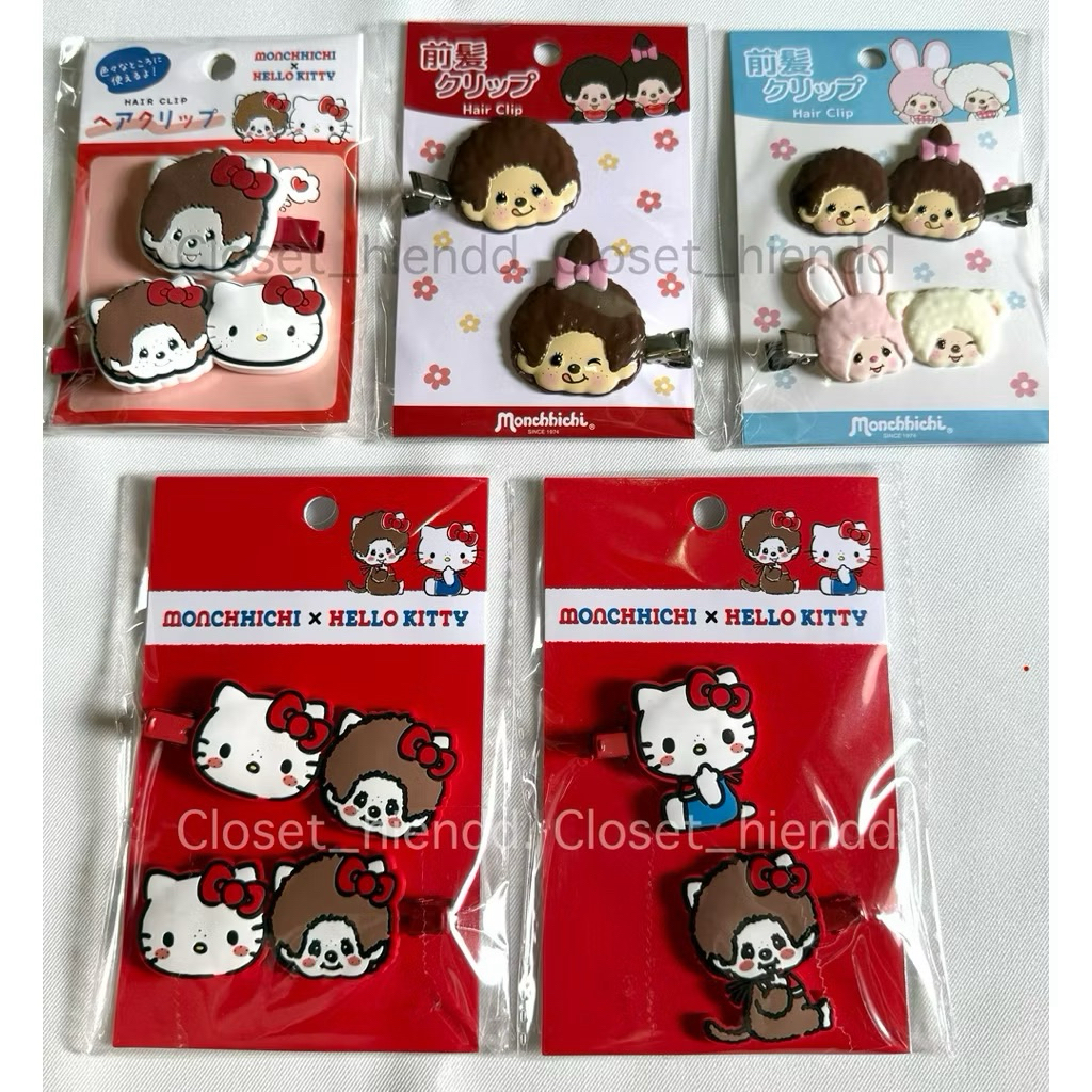 พร้อมส่ง Monchhichi x Hello Kitty กิ๊บติดผม เสื้อ น่ารักน่าสะสมมากค่ะ