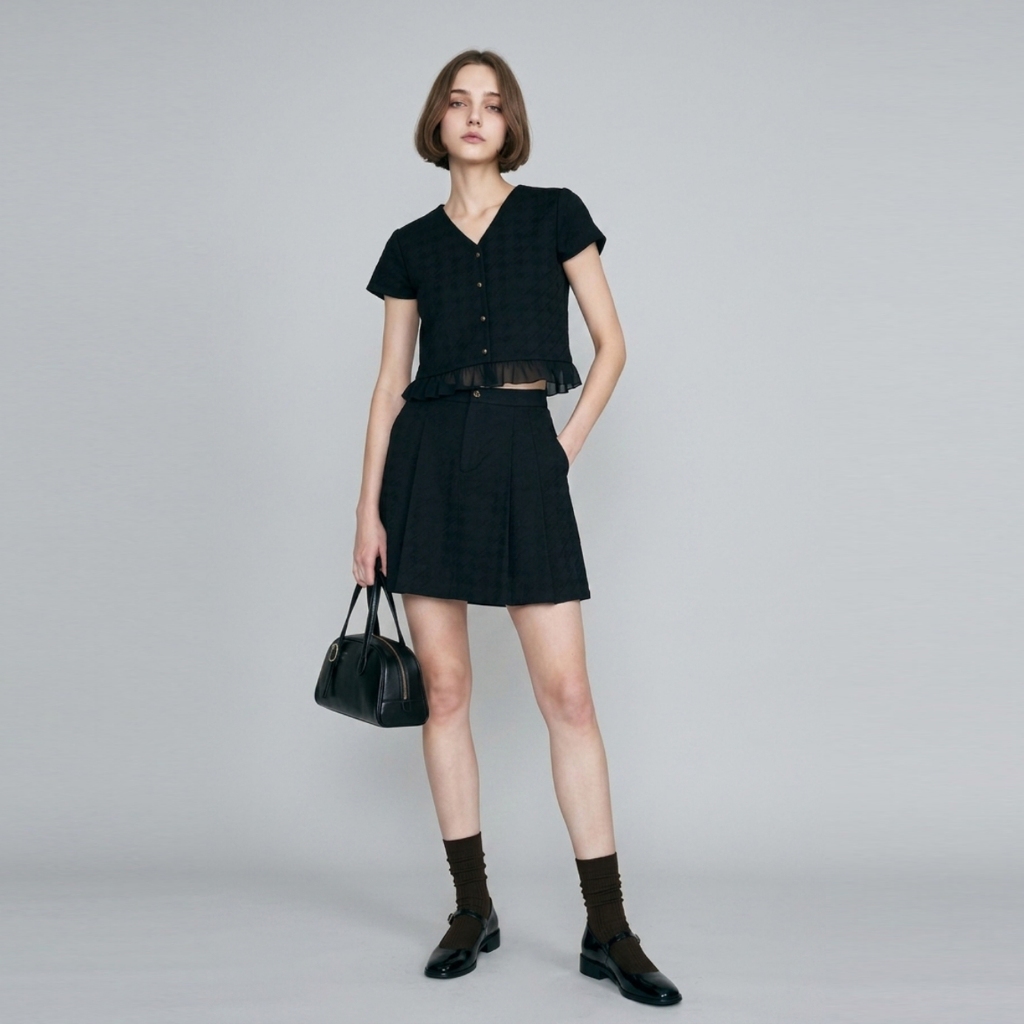 AMILA Blouse AM-B1421 เจกการ์ดสปัน แขนสั้น IGPU26-6 GP1190