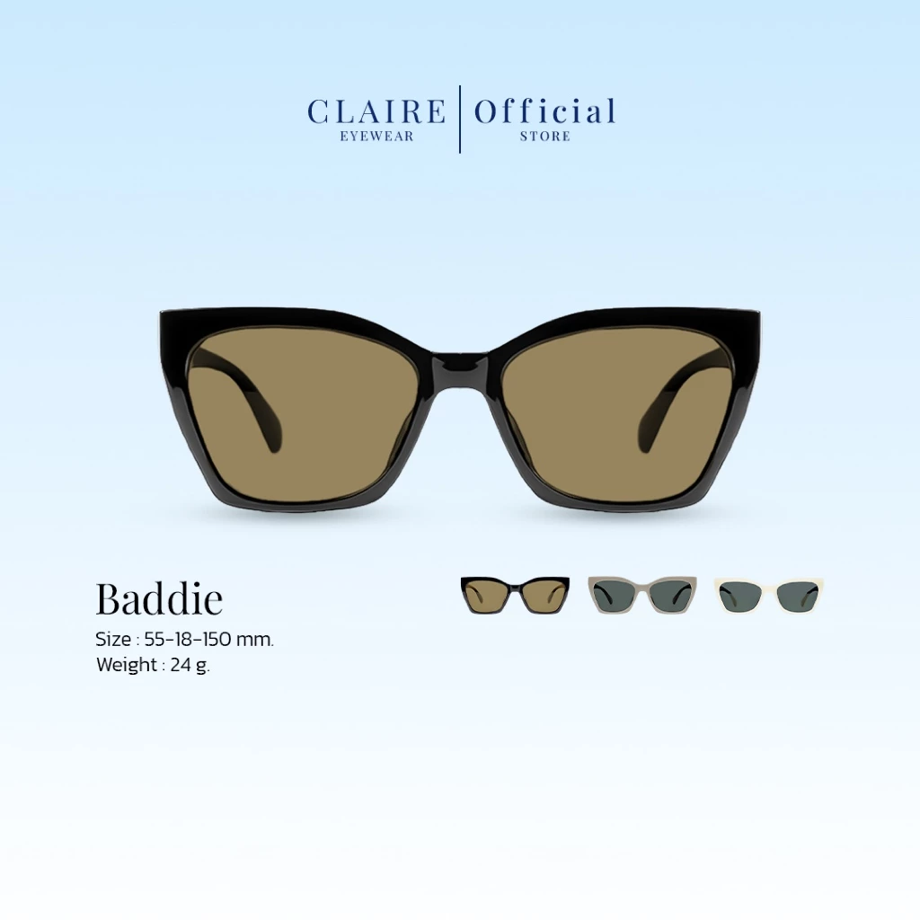 CLAIRE : (BD) แว่นกันแดด รุ่น Baddie แว่นกันแดด UV400
