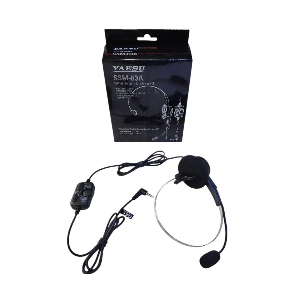 ชุดหูฟังพร้อมไมโครโฟนรุ่น Yaesu SSM-63A สำหรับFT-60R,FT-70DR,FT-5DR,FT-1D,VX-3R