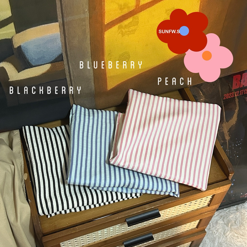 กระเป๋าผ้าราคาน่ารักลายทาง สีสันสดใสซัมเมอร์ SUNFLOWER SHOP