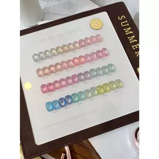 ยกชุด สีเจลลูกแก้วโทนสดใส Summer girl X Nails Content Cateye 24 สี พร้อมชาร์ต มาใหม่ ยาทาเล็บเจล