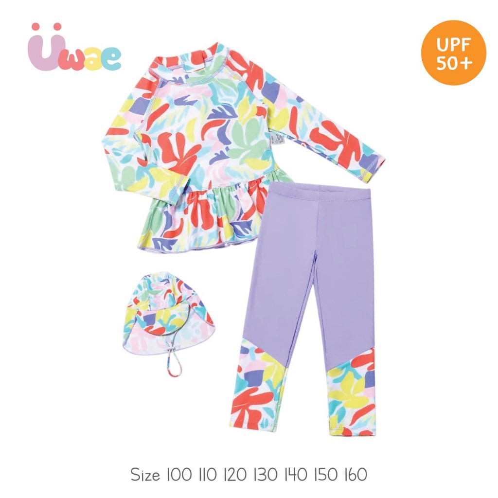 Uwae ชุดว่ายน้ำเด็กกันยูวีแขนยาวขายาวแยกชิ้น