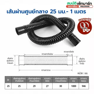 สายย่นท่อยางคุณภาพสูง ใช้งานอเนกประสงค์ ขนาด 20 25 30mm ยาว 1M เหมาะกับต่อกับปั้มน้ำ /ท่อpvcระบบน้ำ