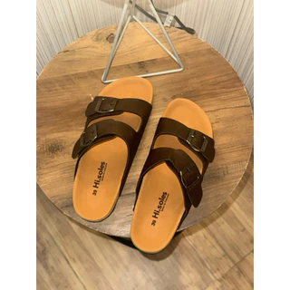 Hi.soles รองเท้าแตะ รองเท้าสไตล์วินเทจ ไบเก้น #คาดคู่ พื้นน้ำตาล