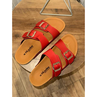 Hi.soles รองเท้าแตะ รองเท้าสไตล์วินเทจ ไบเก้น #คาดคู่ พื้นน้ำตาล