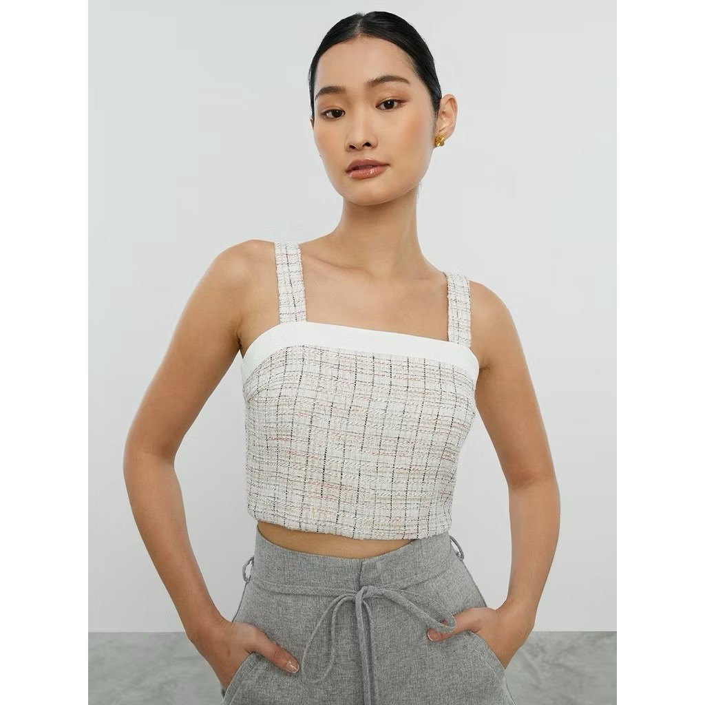 โอนตรง 199.- ส่งต่อ pomelo เสื้อแขนกุดผ้าทวีต xs (shop 799)