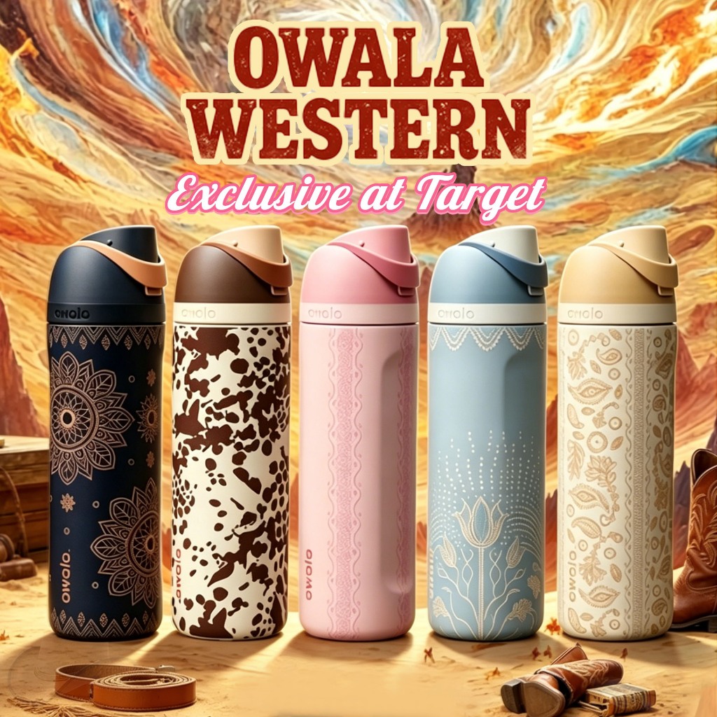 [ของแท้100%] Owala Western Freesip 24oz ขายที่ Target เท่านั้น กระบอกน้ำสแตนเลสกันร้อน ไม่มี BPA