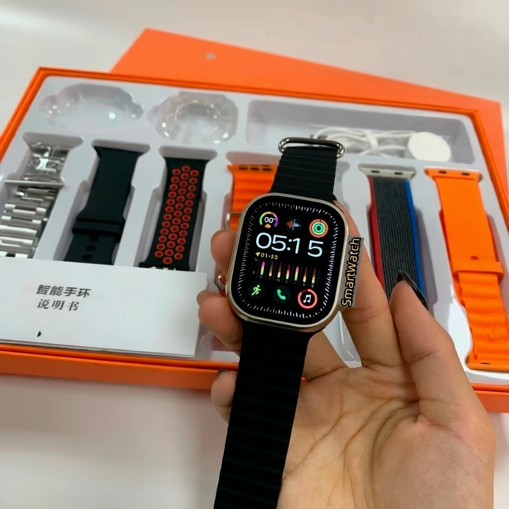 S100 Smartwatch – 49mm Full Touch Fitness Watch with 7-in-1 Straps & Protective Case