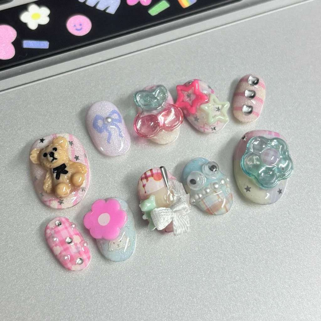 New Collection: Baby Bear & Ribbon เล็บเจลปลอมลายน้องหมี