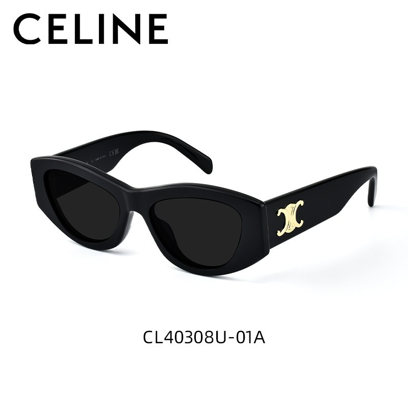 แว่นกันแดดทรงแคทอายสุดหรูสำหรับผู้หญิงจาก Celine รุ่น CL40308 โดดเด่นด้วยโลโก้ Arc de Triomphe