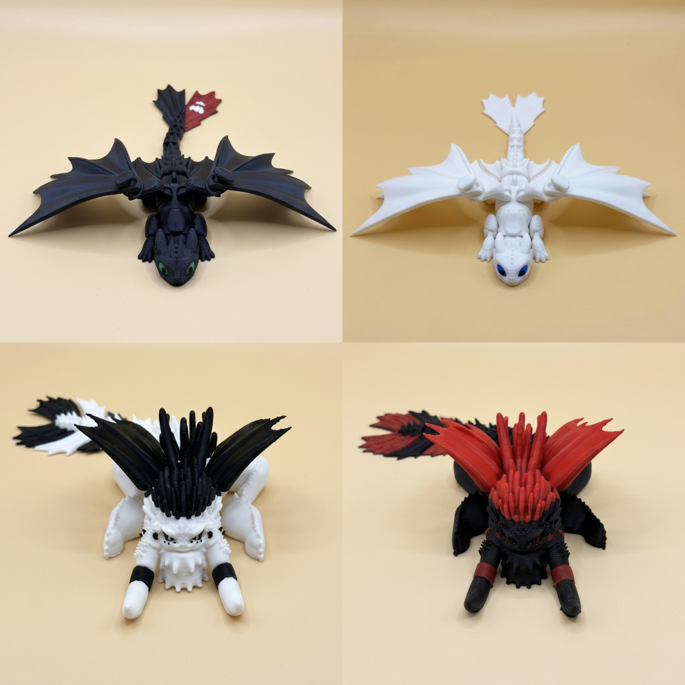 New !! เขี้ยวกุด โมเดล พวงกุญแแจของเล่น มังกร เขี้ยวกุด โมเดลพิม 3 มิติ Dragon มังกรดำ