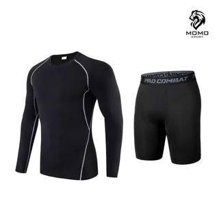 เสื้อรัดกล้ามเนื้อเเขนยาว กางเกงรัดสั้น กางเกงรัดสั้นยาว PROCOMBAT ออกกำลังกาย สำหรับกีฬา ระบายอากาศดี