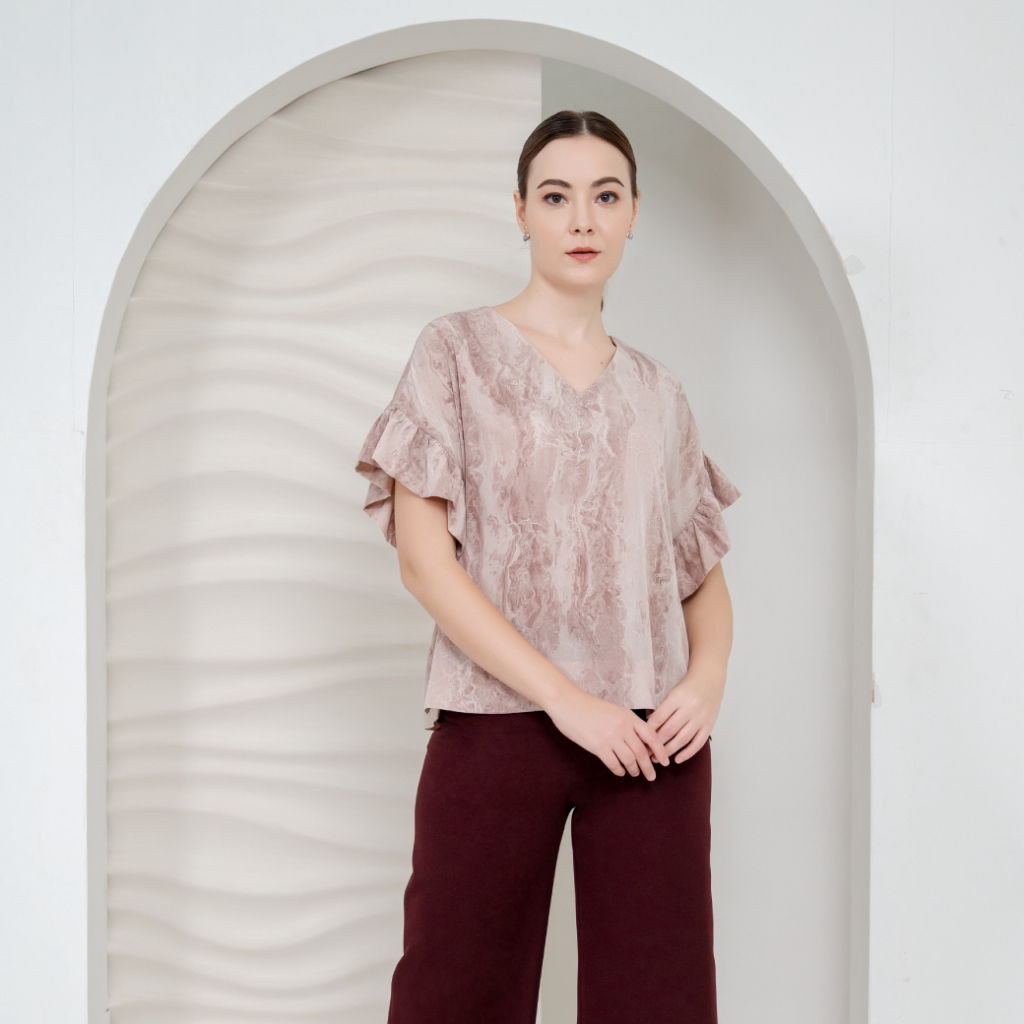MIKIKO Blouse MI-B3017 โคโม่ จินจีร่า แขนยาว IGPU25-7 PCE3690