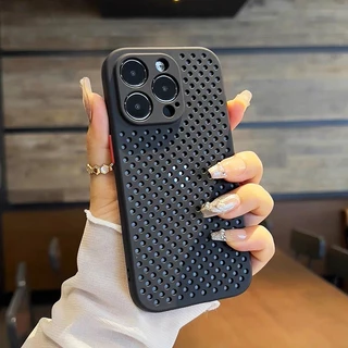 มีรูระบายความร้อน ซิลิโคนนุ่มสีพื้น เคสโทรศัพท์ Phone Case For iPhone 17 16 15 14 13 12 11 Pro Max X XR XS 8 + 7 Plus