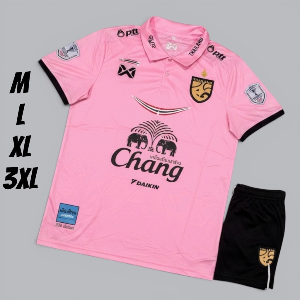 new ชุดบอลชุดกีฬาเสื้อพร้อมกางเกงผ้านิ่มเย็นใส่สบาย