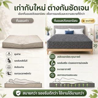 DreamHug ที่นอนสปริง หนา 8 นิ้ว 6 ฟุต/5 ฟุต/3.5 ฟุต แข็งแรงทนทาน รองรับสรีระได้ดีไม่รบกวนคน