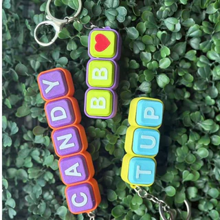Keycap• พวงกุญแจ CLIKER ที่ห้อยกระเป๋ามินิมอล ใส่ชื่อได้ ป้ายชื่อ Diy คีย์บอร์ดกดแก้เครียด ของเล่นคลายเครียด1