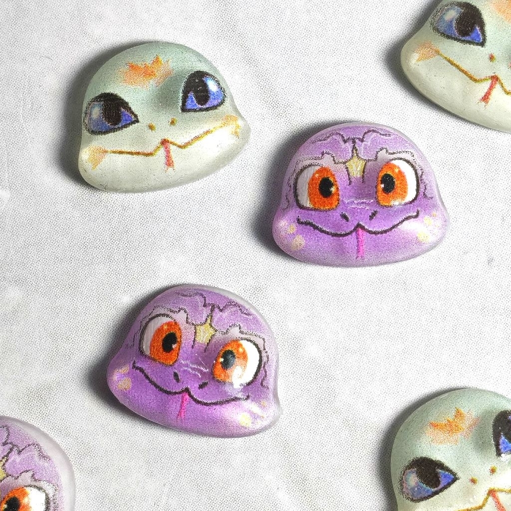 Cartoon Snake อะไหล่เล็บสัตว์เลื้อยคลาน 3D งูการ์ตูนสีพาสเทล | Snake Nail Charm