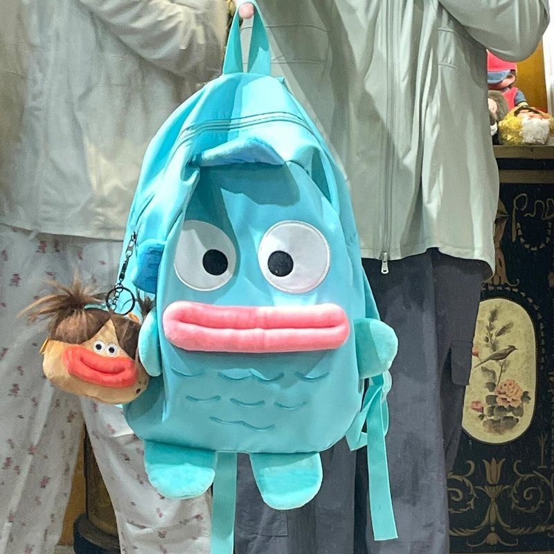 ส่งจากไทย กระเป๋า ฮังกิวดง Hangyodon backpack ปลาสีฟ้า น่ารัก กระเป๋าเป้ fish shaped backpack ปลาสีฟ้า 04150