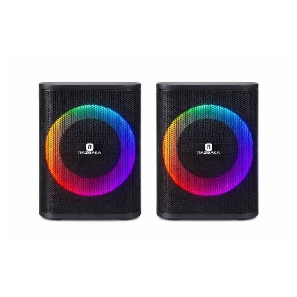 RAZEAKA RS-01 Computer Speaker (RGB) ลำโพงคอม เสียงดี เบสแน่น เสียบ AUX + USB ลำโพงเกมมิ่ง RGB ขนาดก