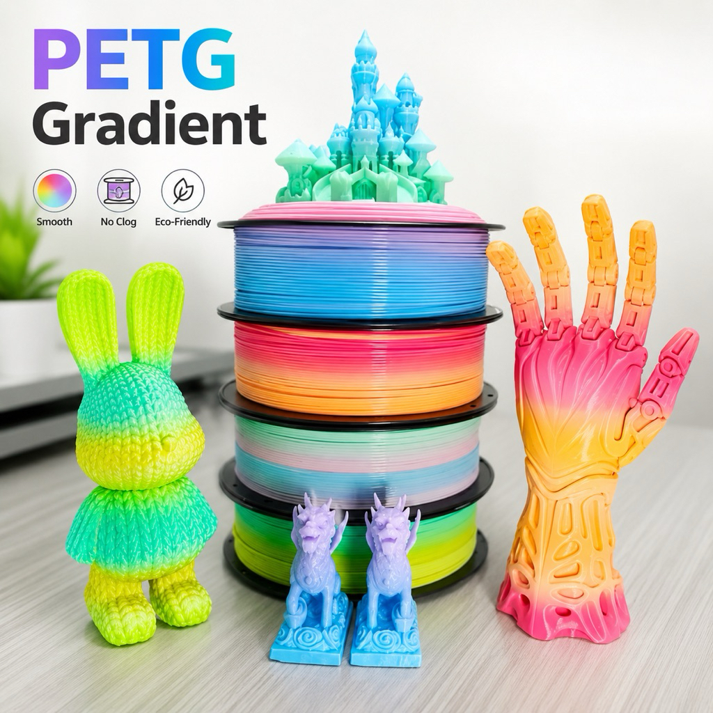 PETG Rainbow Gradient 1.75mm 1KG 🌈 เส้น PETG สีรุ้ง ไล่สี Spring Summer Autumn Winter | รองรับ AMS | พิมพ์ง่าย คุณภาพสูง