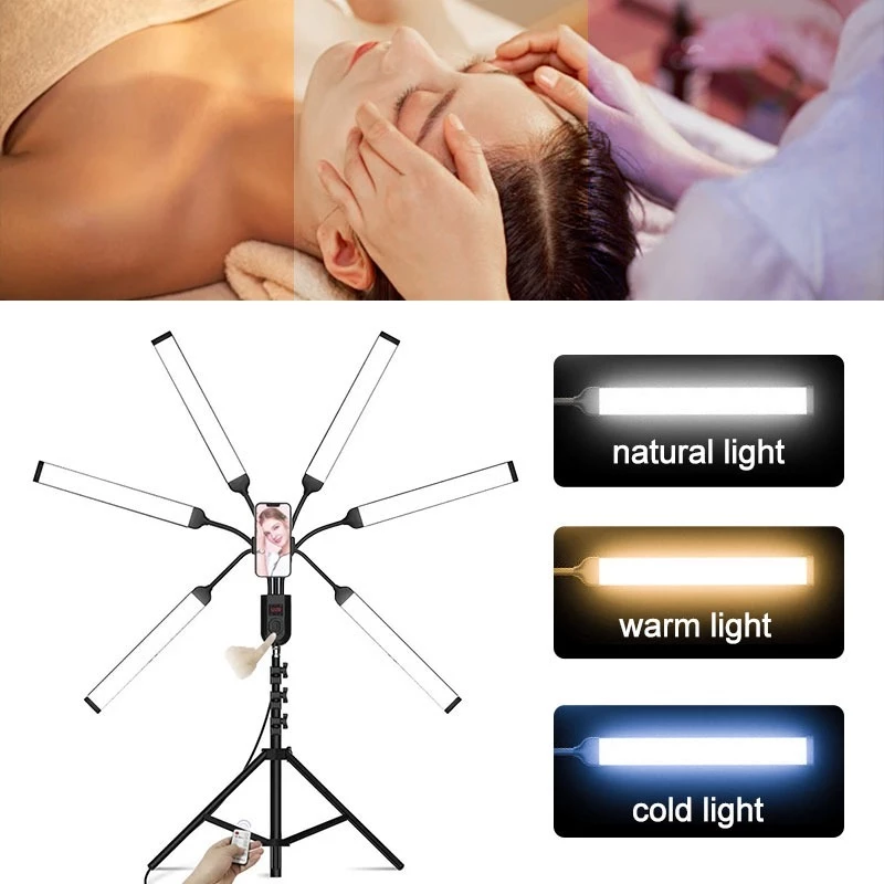 LED Makeup Light Live Streaming 2/4/6 Arm Photography Lamp thumbnail 4