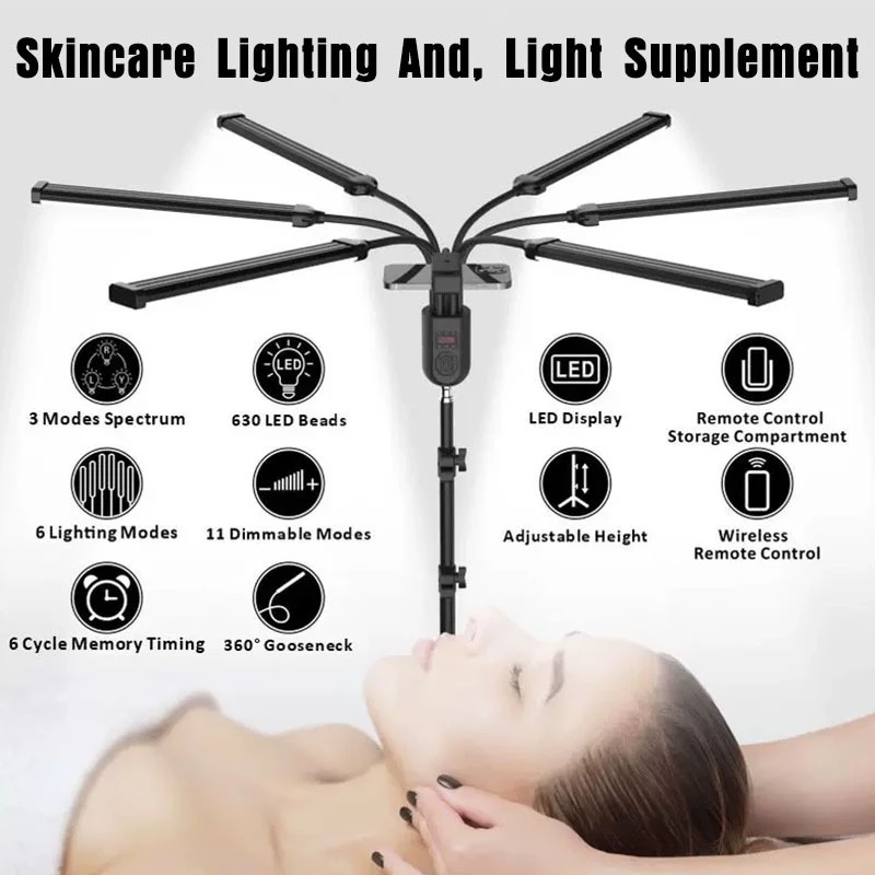 LED Makeup Light Live Streaming 2/4/6 Arm Photography Lamp thumbnail 8