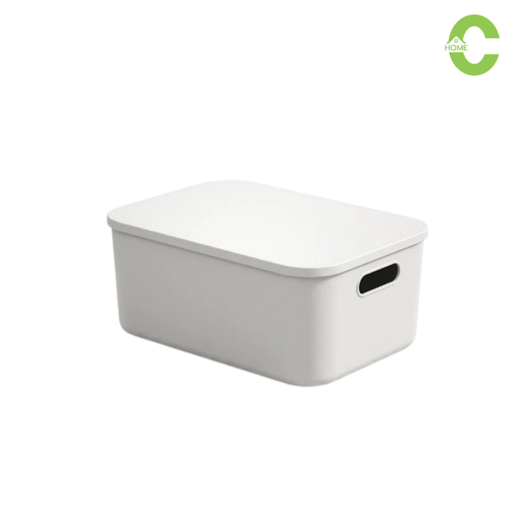 กล่องพลาสติก กล่องจัดระเบียบ กล่องเก็บของเข้ามุม Storage Box พร้อมฝาปิด ประหยัดพื้นที่ Simple_office