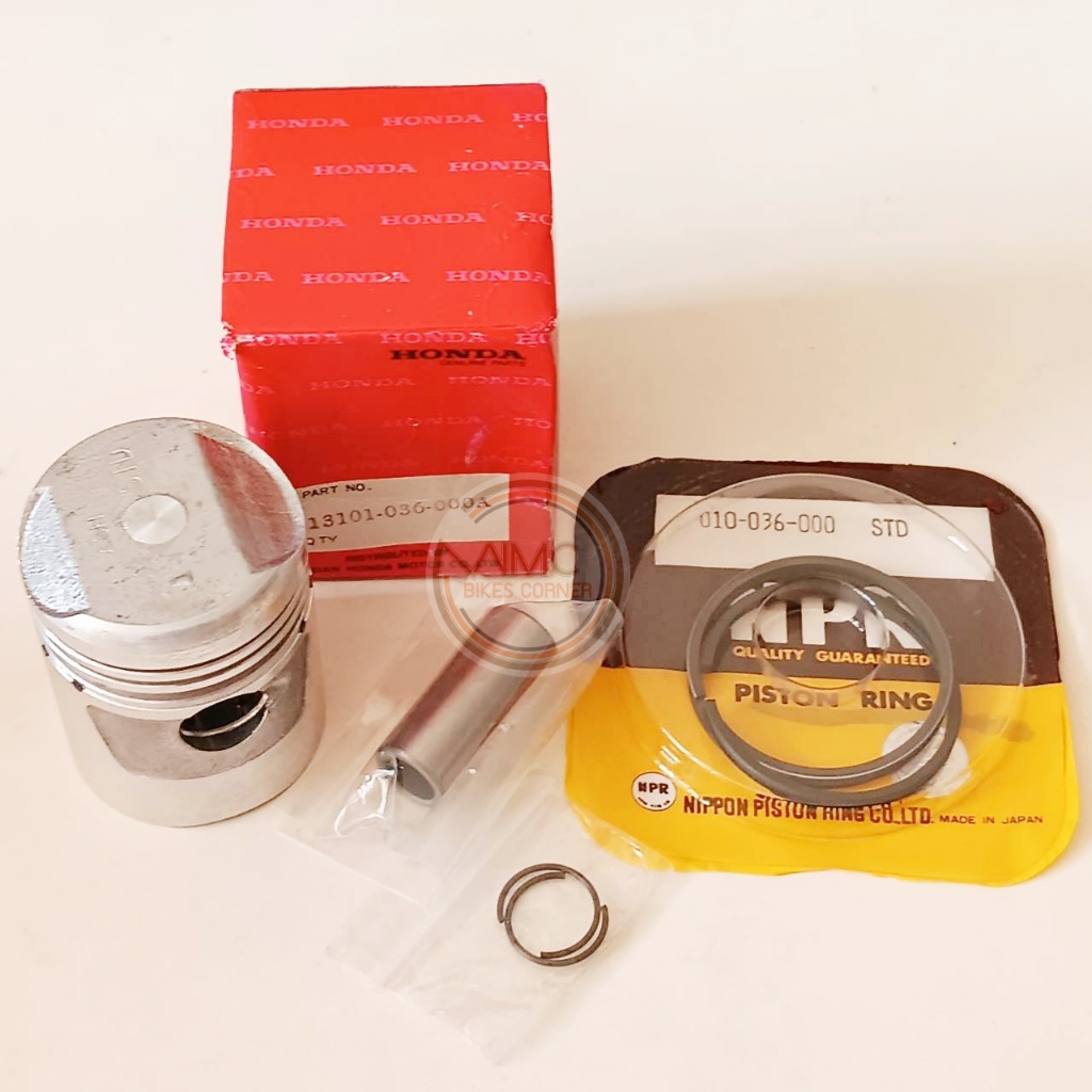 ชุด: ลูกสูบ + แหวนลูกสูบ + สลักสูบ สำหรับ HONDA C50 Size STD STANDARD (H-PT-0025/H-PR-0028/H-PP-0008