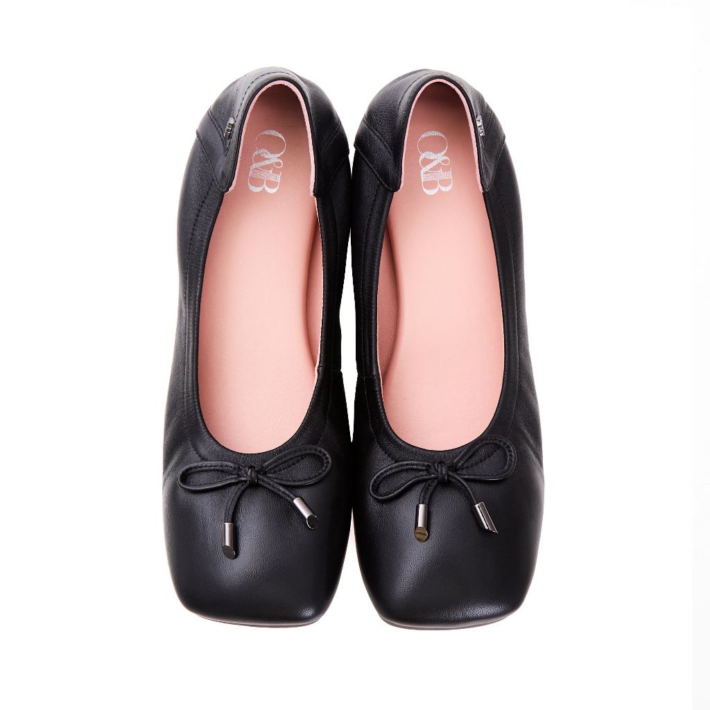 O&B รองเท้าหนังแกะแท้ รุ่น AUDREY RUSTON IN DAILY BLACK-11298SS13017F_U6BKXX