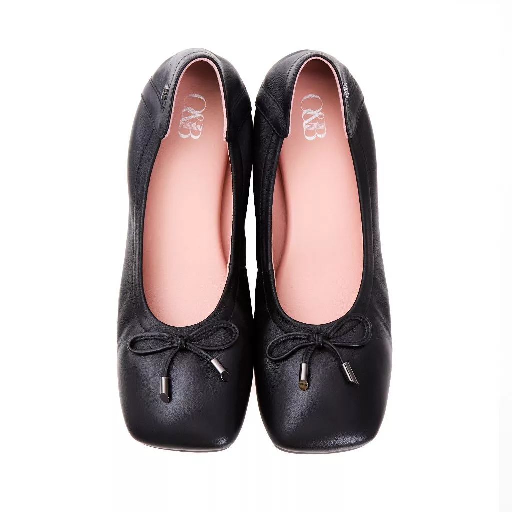 O&B รองเท้าหนังแกะแท้ รุ่น AUDREY RUSTON IN DAILY BLACK-11298SS13017F_U6BKXX