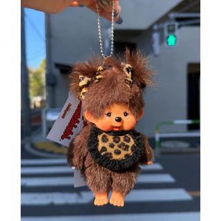 🐆🇯🇵 นำเข้าจากญี่ปุ่น Monchhichi พวงกุญแจตุ๊กตา Leopard Print ขนนุ่มฟู สายแฟต้องมี
