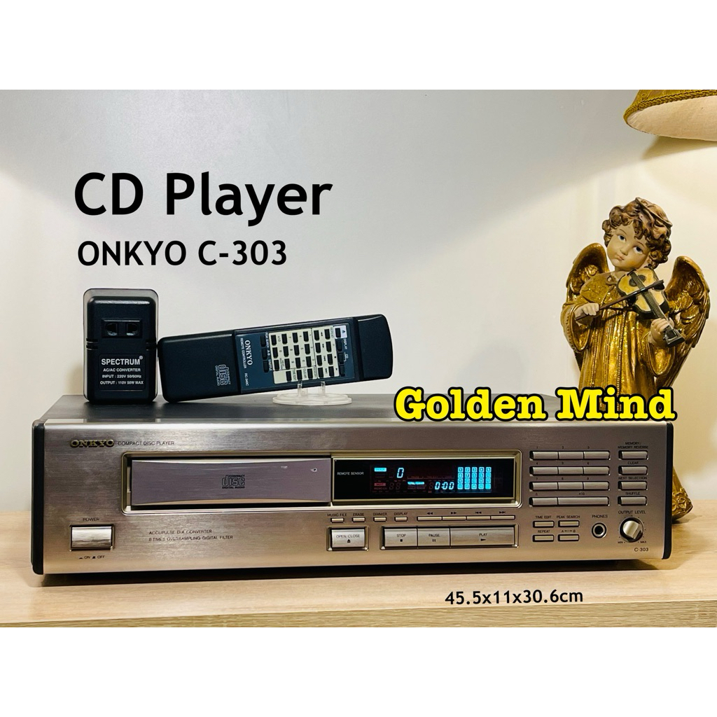 CD-01-170669 ONKYO C-303 เครื่องเล่นซีดีมือสองจากประเทศญี่ปุ่น แถมหม้อแปลงและรีโมทเทียบ