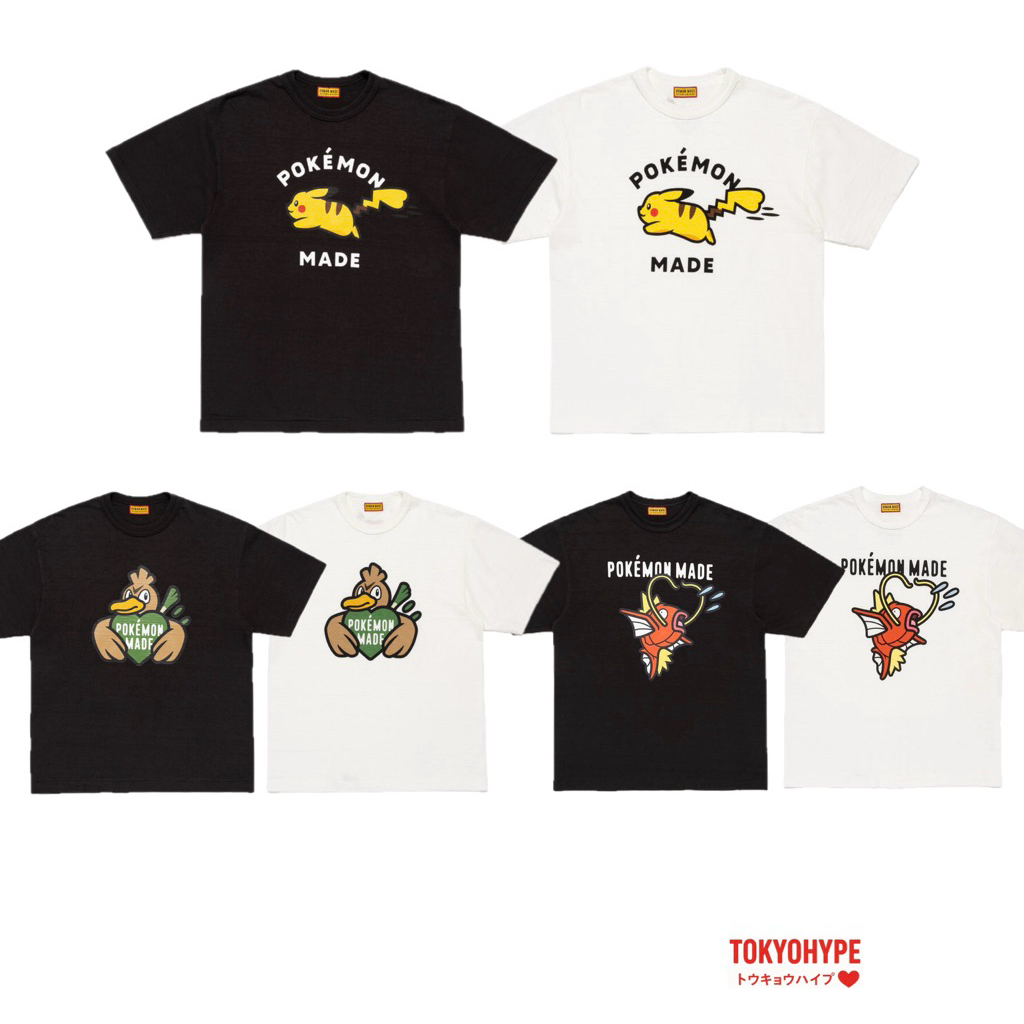 พร้อมส่ง เสื้อ HUMAN MADE POKEMON MADE ของแท้ ลาย Exclusive Collab Human Made x Pokemon 2026