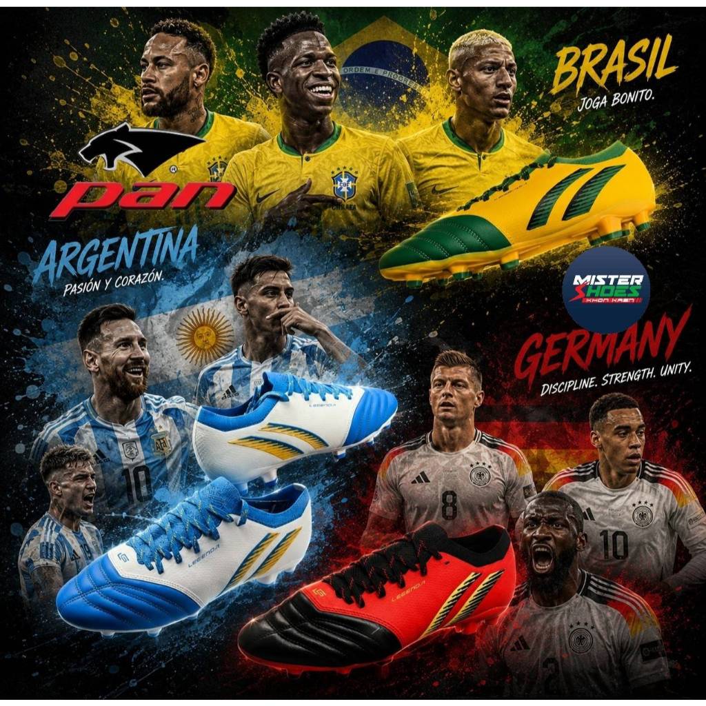 (ลิขสิทธิ์แท้  PAN  LEGENDA World Cup ) รองเท้าสตั๊ดแพน ฟุตบอล หญ้าจริงและหญ้าเทียม