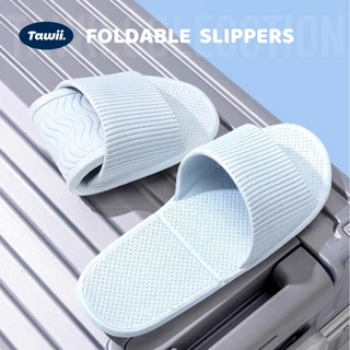 Tawii. รองเท้าแตะพับได้ กันลื่น EVA รองเท้าแตะ โรงแรมในร่ม รองเท้าแตะท่องเที่ยวสะดวกสบาย Unisex