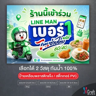 ป้าย ร้านนี้เข้าร่วมโครงการ ไทยช่วยไทย+พลัส คนละครึ่ง แบบใหม่ล่าสุด2569 เคลือบพลาสติกแข็ง สติกเกอร์ กันน้ำ ทนแดด