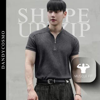 DANDY COSMO | [4สี] Shape-Up Zip Muscle Fit เสื้อซิปทรงเข้ารูป ดีไซน์เรียบ เท่ และโชว์สัดส่วน