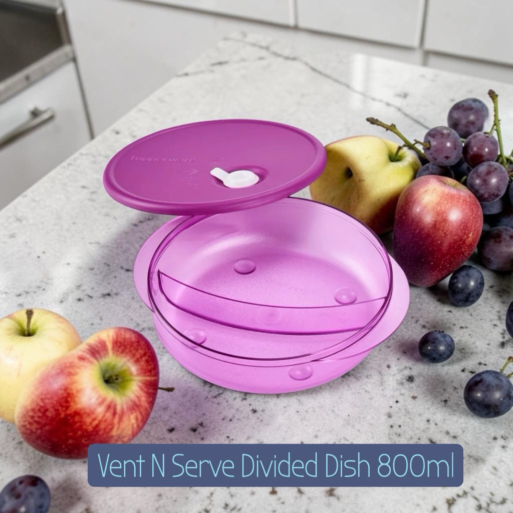 กล่องอาหารพร้อมฝาปิด Tupperwaer รุ่น Vent N Serve Divided Dish (1ใบ) ขนาด 800ml